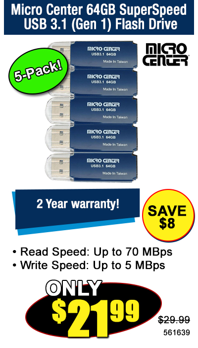 Micro Center 64GB SuperSpeed USB 3.1 (Gen 1) Flash Drive - Shop Now