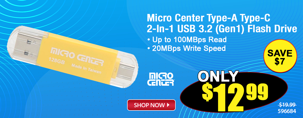 Micro Center Type-A Type-C 2-In-1 USB 3.2 (Gen1) Flash Drive - Shop All