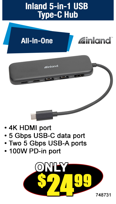 Inland 5-in-1 USB Type-C Hub