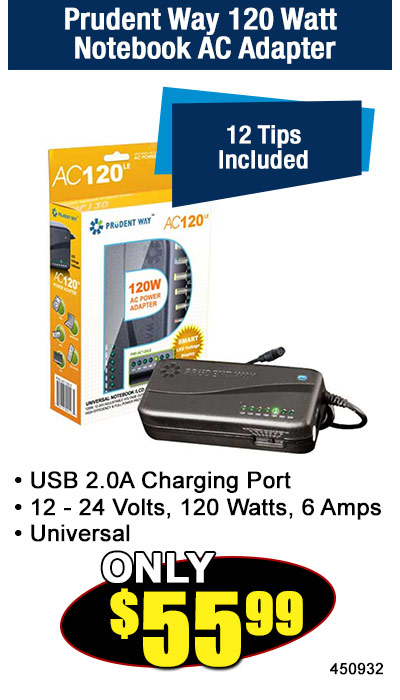 Prudent Way 120 Watt Notebook AC Adapter