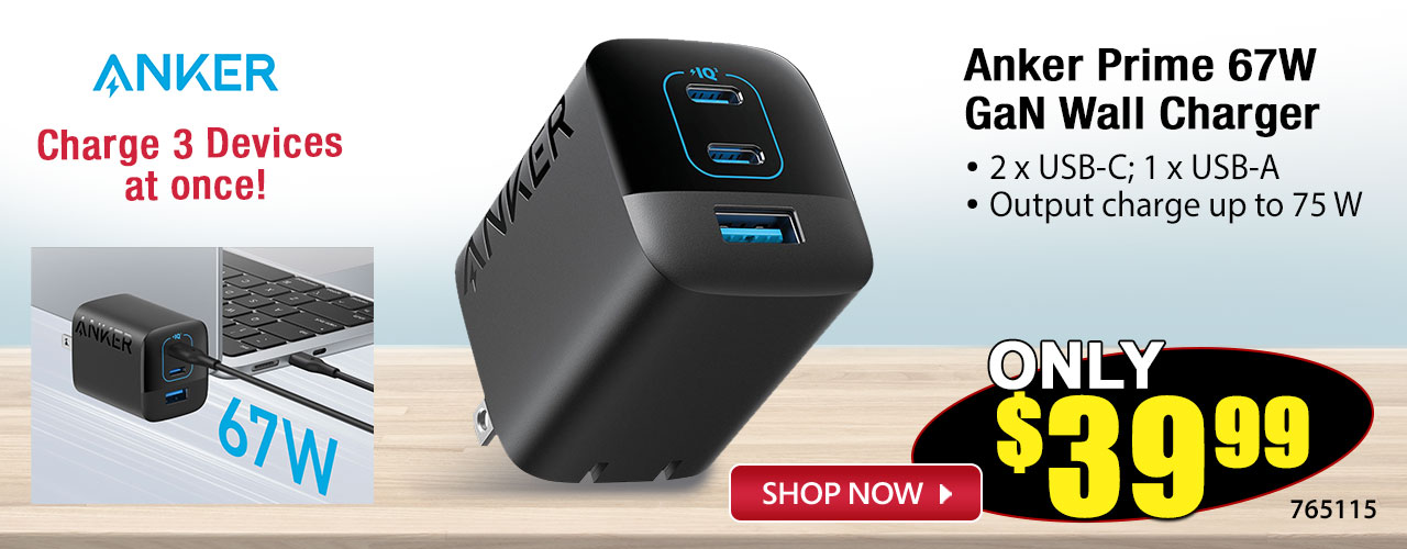 Anker Prime 67W GaN Wall Charger