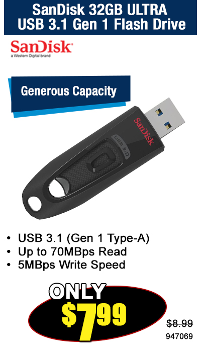 SanDisk 32GB ULTRA USB 3.1 Gen 1 Flash Drive
