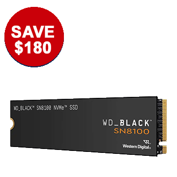 WD Black SN8100 2TB 3D TLC NAND Flash PCIe Gen 5 x4 NVMe M.2 Internal SSD