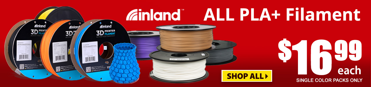 Inland PLA+ Filament only $16.99 each