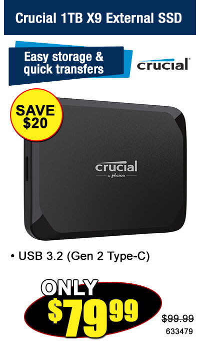 Crucial 1TB X9 External SSD 