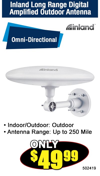 Inland AN-5005-1 Long Range Omni-Directional HDTV Long Range Digital Amplified Outdoor Antenna
