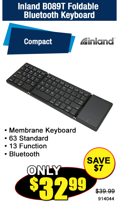Inland B089T Foldable Bluetooth Keyboard