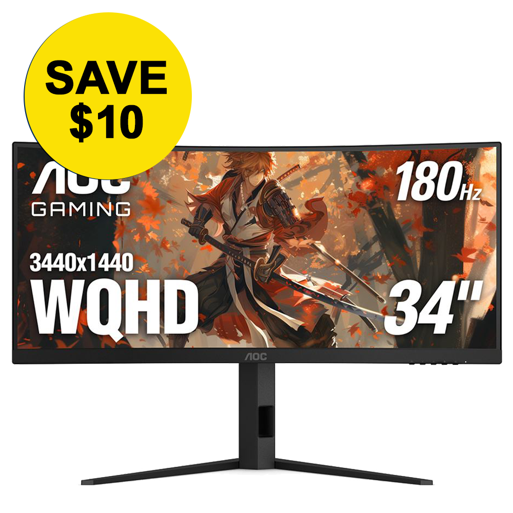 AOC CU34G4 34" 2K WQHD (3440 x 1440) 180Hz Curved Screen UltraWide Gaming Monitor