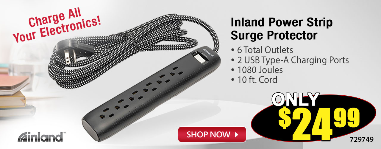 Inland Power Strip Surge Protector - Shop Now
