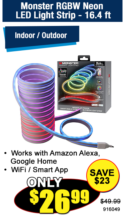 Monster RGBW Neon LED Light Strip - 16.4 ft.