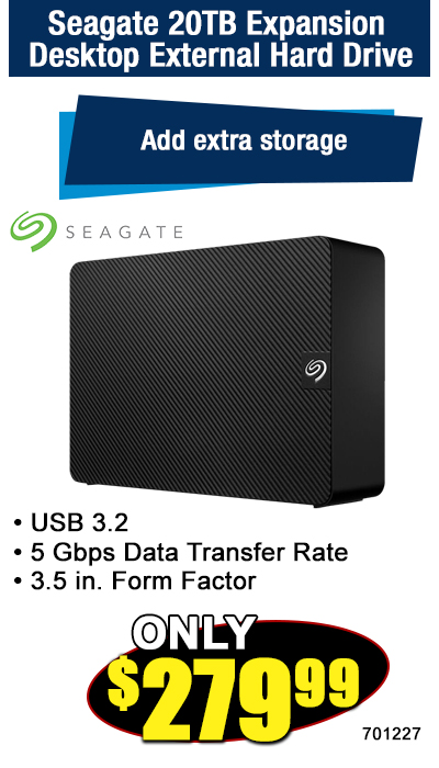 Seagate 20TB Expansion Desktop External Hard Drive