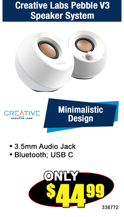 Creative Labs Pebble V3 Minimalistic USB C Speakers with Bluetooth 