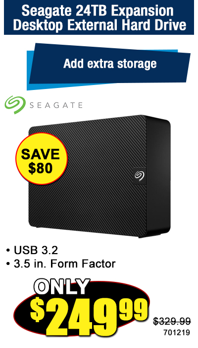 Seagate 24TB Expansion Desktop External Hard Drive