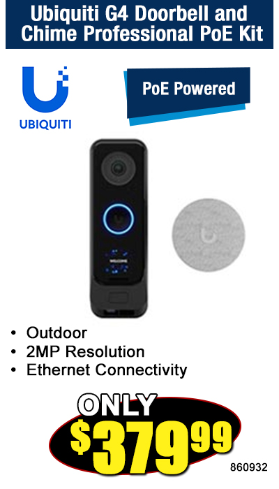 Ubiquiti G4 Doorbell and Chime Profesional PoE Kit