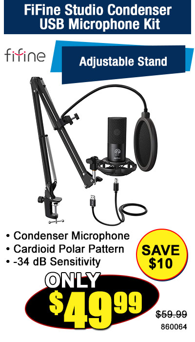 FiFine Studio Condenser USB Microphone Kit