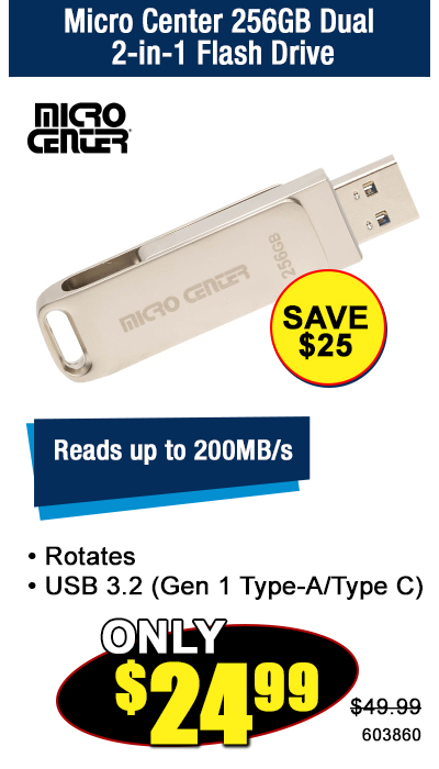 Micro Center 256GB Dual 2-in-1 Flash Drive