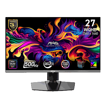 MSI MAG 272QP QD-OLED X50 26.5" 2K WQHD (2560 x 1440) 500Hz Gaming Monitor