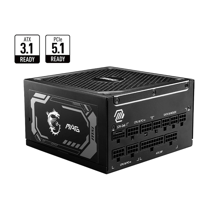 MSI MAG A1250GL 1250 Watt 80 Plus Gold ATX Fully Modular Power Supply