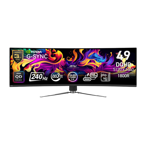 MSI MPG 491CQPX QD-OLED 49" 5K Dual QHD (5120 x 1440) 240Hz UltraWide Gaming Monitor