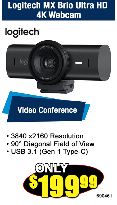 Logitech MX Brio Ultra HD 4K Webcam
