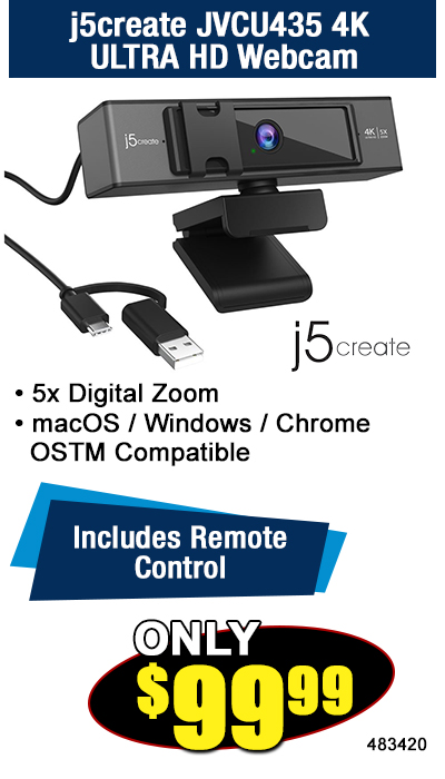j5create JVCU435 4K ULTRA HD Webcam