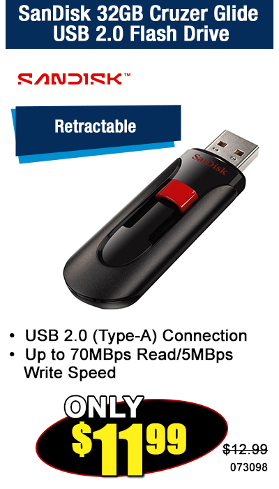 SanDisk 32GB Cruzer Glide USB 2.0 Flash Drive