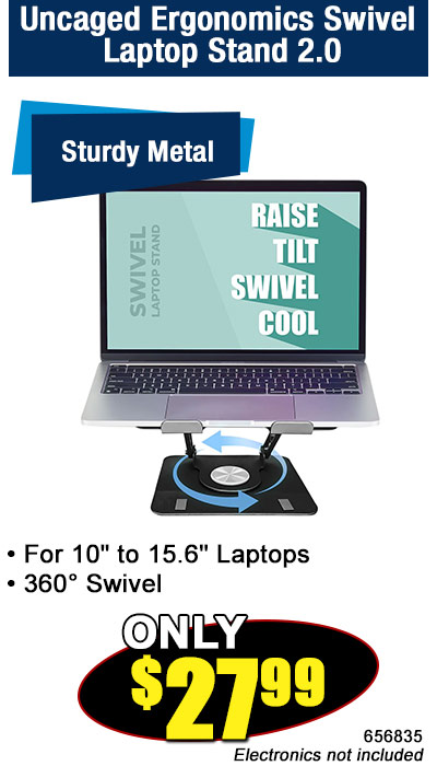 Uncaged Ergonomics Swivel Laptop Stand 2.0 