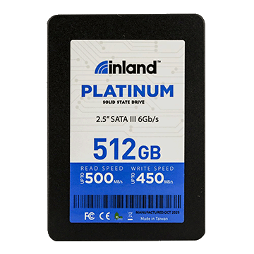 Inland Platinum 512GB SSD 3D TLC NAND SATA III 6Gb/s 2.5" Internal Solid State Drive