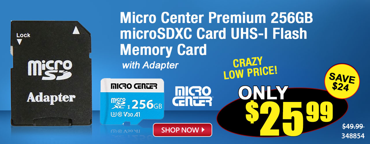 Micro Center Premium 256GB microSDXC Card UHS-I Flash Memory Card - Shop Now