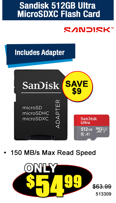 Sandisk 512GB Ultra MicroSDXC Flash Card