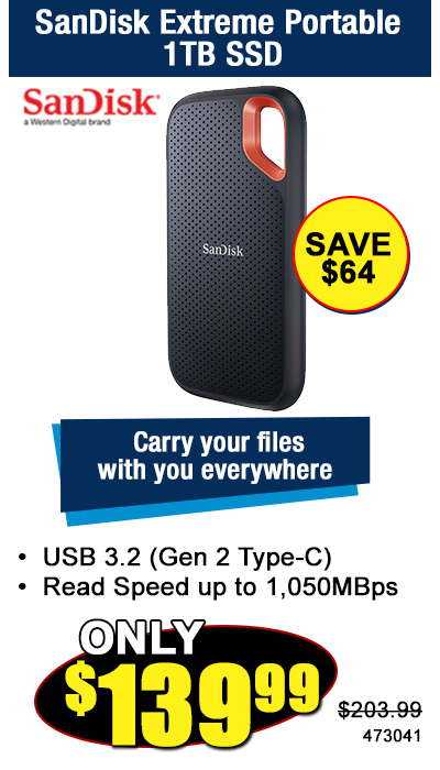 SanDisk Extreme Portable 1TB SSD