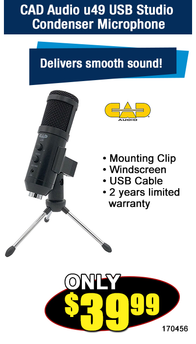 CAD Audio u49 USB Studio Condenser Microphone