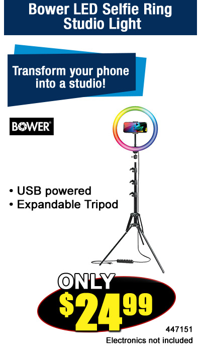 Bower LED Selfie Ring Studio Light