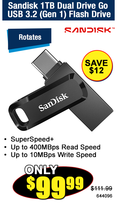 Sandisk 1TB Dual Drive Go USB 3.2 (Gen 1) Flash Drive