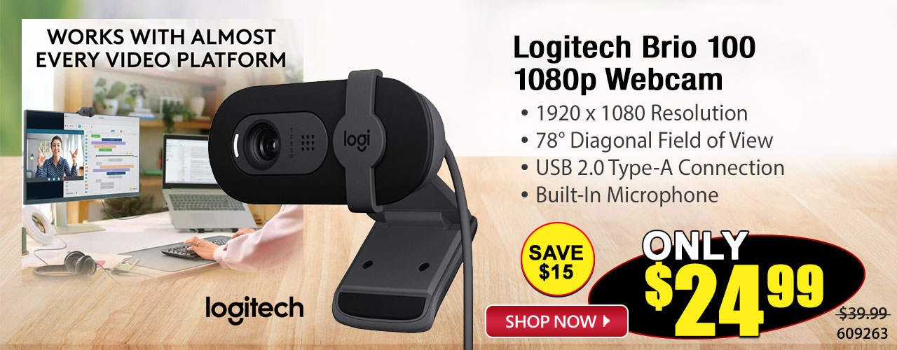 Logitech Brio 100 1080p Webcam