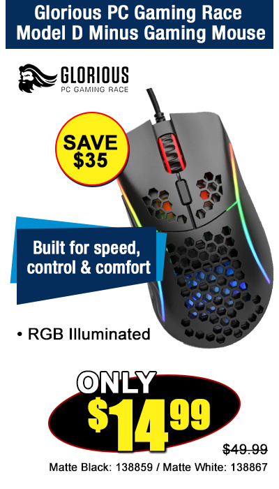 Glorious PC Gaming Race Model D Minus Gaming Mouse - Shop Now