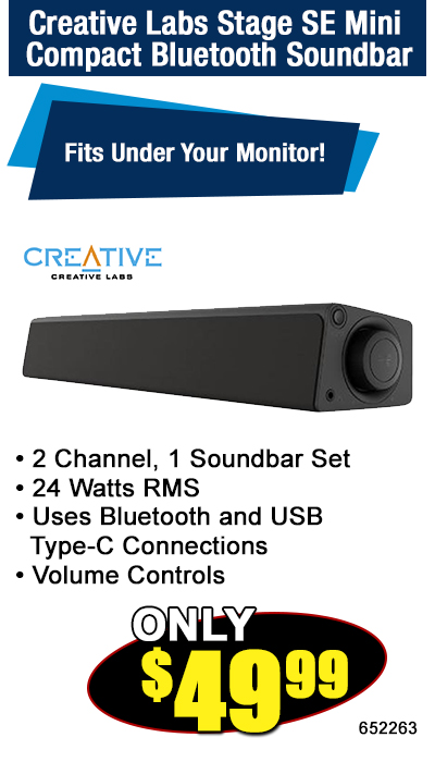 Creative Labs Stage SE Mini Compact Bluetooth Soundbar