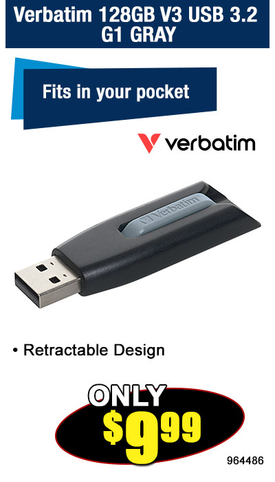 Verbatim 128GB V3 USB 3.2 G1 GRAY