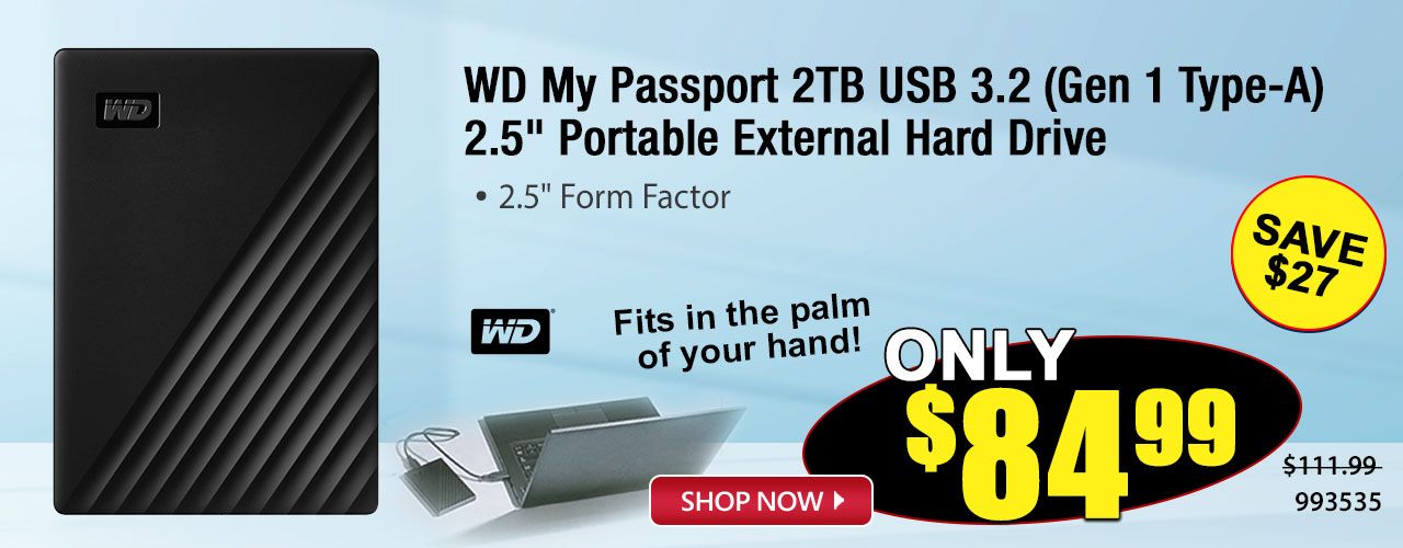 WD My Passport 2TB USB 3.2 (Gen 1 Type-A) 2.5" Portable External Hard Drive - Shop All