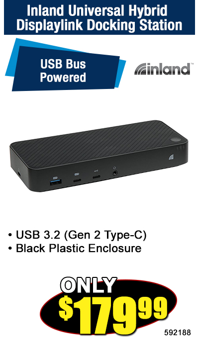 Inland Universal Hybrid Displaylink Docking Station