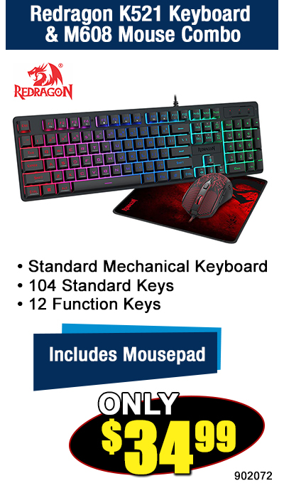 Redragon K521 Keyboard & M608 Mouse Combo