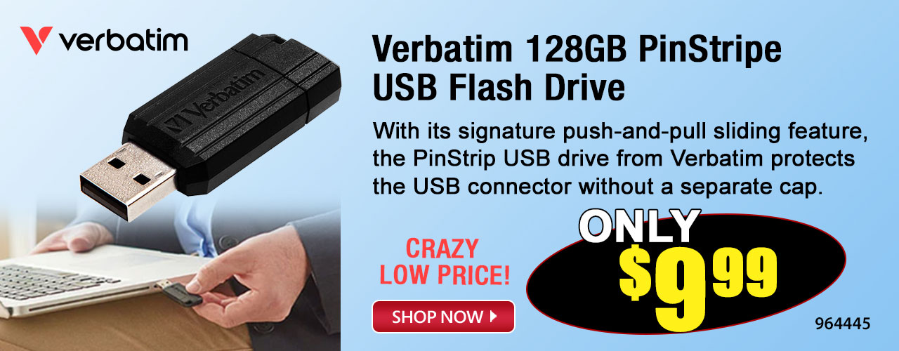 Verbatim 128GB PinStripe USB Flash Drive - Shop Now
