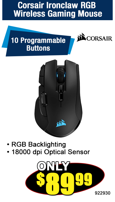 Corsair Ironclaw RGB Wireless Gaming Mouse