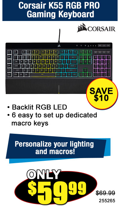 Corsair K55 RGB PRO Gaming Keyboard