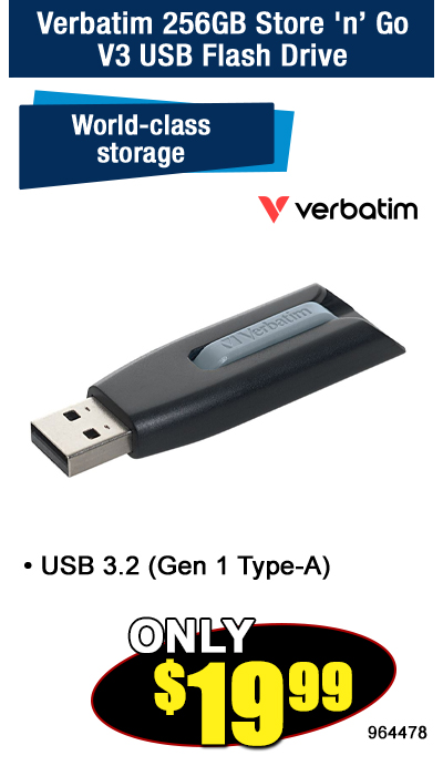 Verbatim 256GB Store ‘n’ Go V3 USB 3.2 Gen 1 Flash Drive