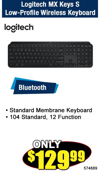 Logitech MX Keys S Low-Profile Wireless Keyboard