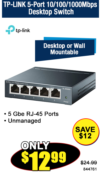 TP-LINK TL-SG605 5-Port 10/100/1000Mbps Desktop Switch