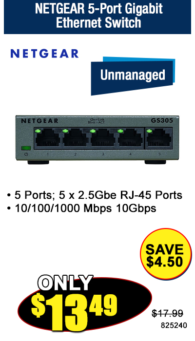 NETGEAR 5-Port Gigabit Ethernet Switch