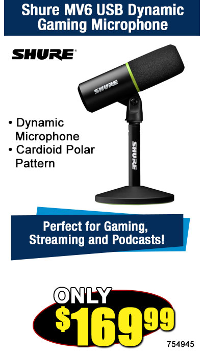 Shure MV6 USB Dynamic Gaming Microphone
