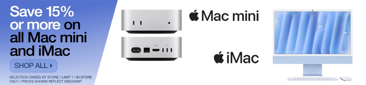 Save 15% or more on all Mac mini and iMac - Shop All